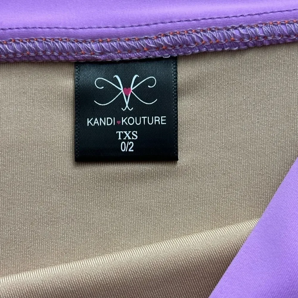 Kandi Kouture Orange Purple High Waist Dance Briefs bottoms TXS 0/2 NWT